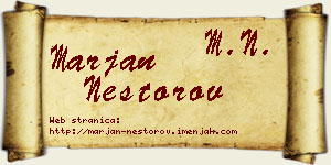 Marjan Nestorov vizit kartica